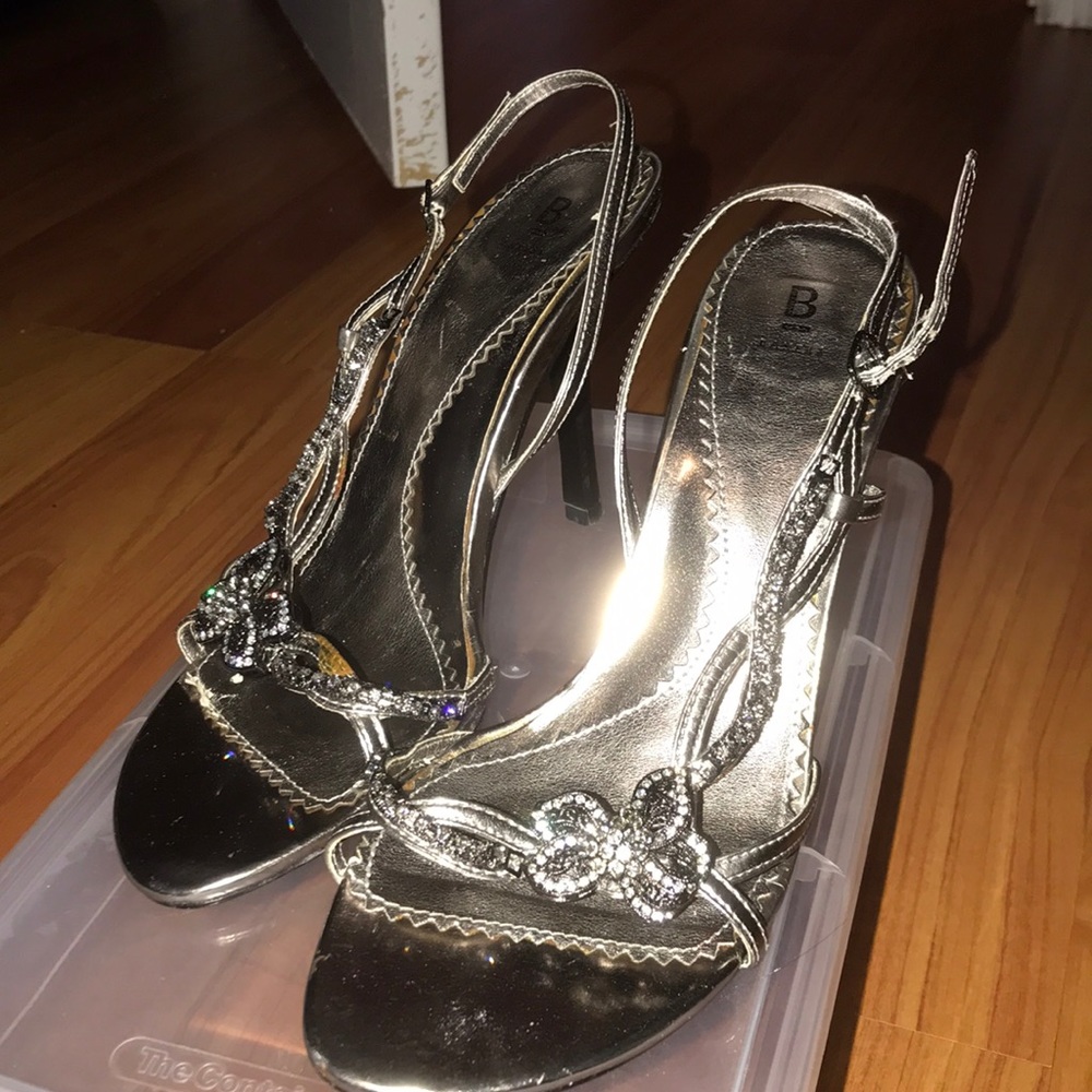 Elegant Bakers brand rhinestone heels